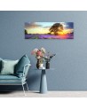 Tree in a field of lavender - Canvas print for the living room | FEEBY