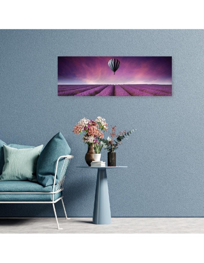 Balloon over a field of lavender - Wall Picture | FEEBY