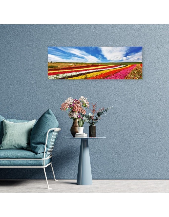 Field of colourful tulips - Wall painting for living room | FEEBY