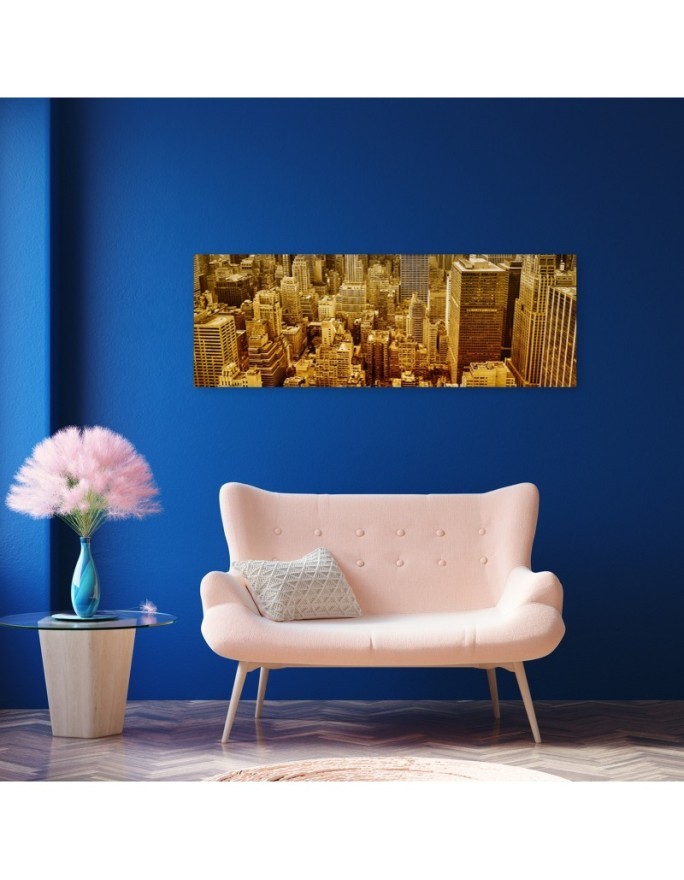 Golden buildings - Image printed on canvas | FEEBY