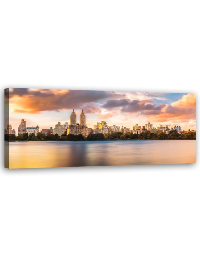Sunset over the city - Decorative canvas picture | FEEBY