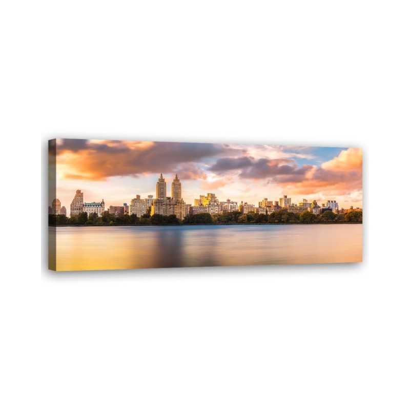 Sunset over the city - Decorative canvas picture | FEEBY