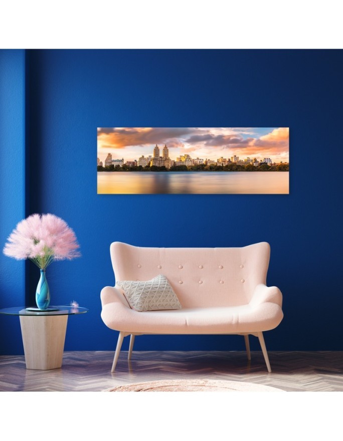 Sunset over the city - Decorative canvas picture | FEEBY