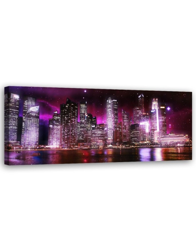 Purple cityscape - Image for a room | FEEBY