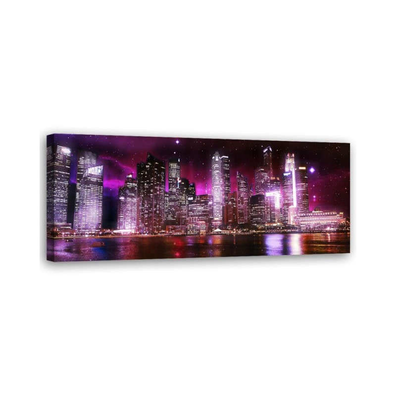 Purple cityscape - Image for a room | FEEBY
