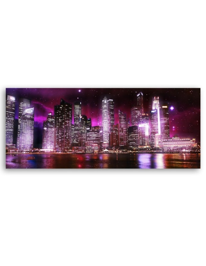 Purple cityscape - Image for a room | FEEBY