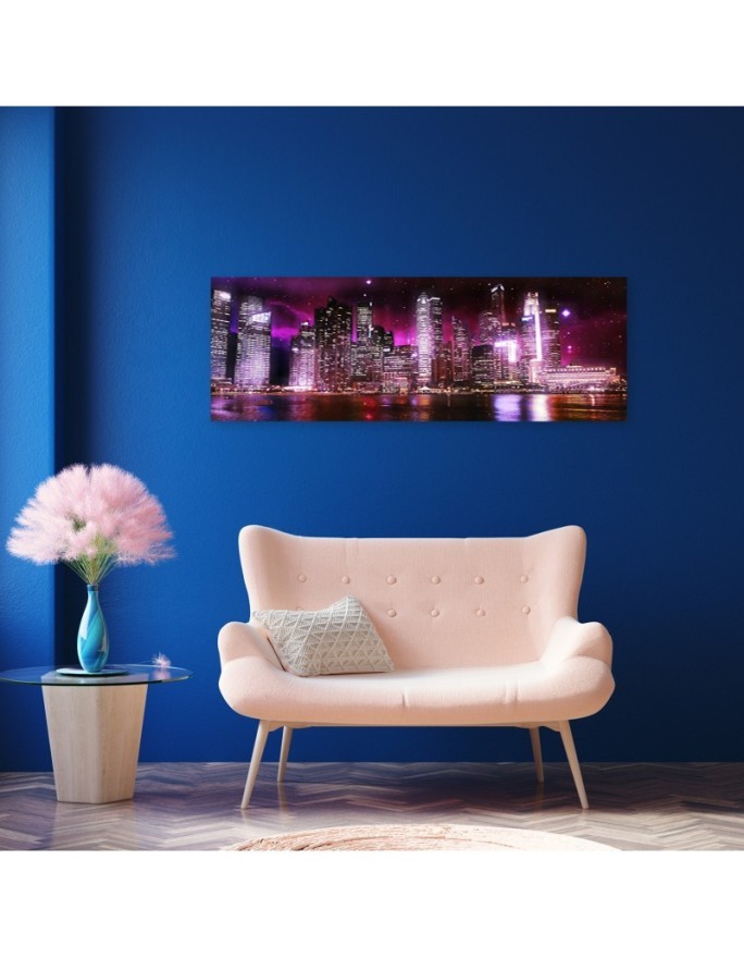 Purple cityscape - Image for a room | FEEBY