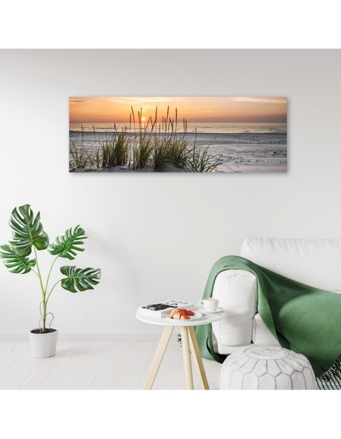 Sunset on the beach - Canvas print for the living room | FEEBY