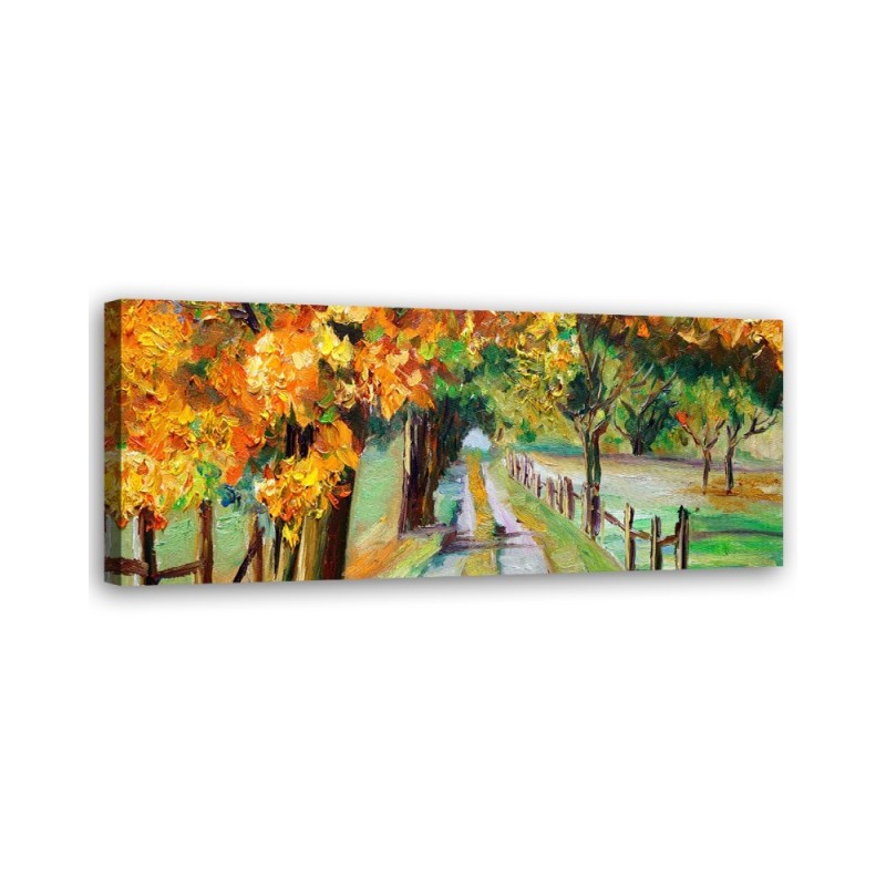 Autumn painted trees - Wall painting for living room | FEEBY