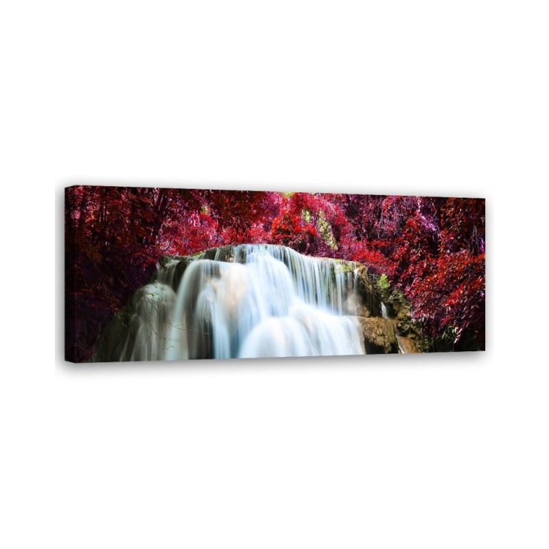 Waterfall nature red - Canvas print | FEEBY