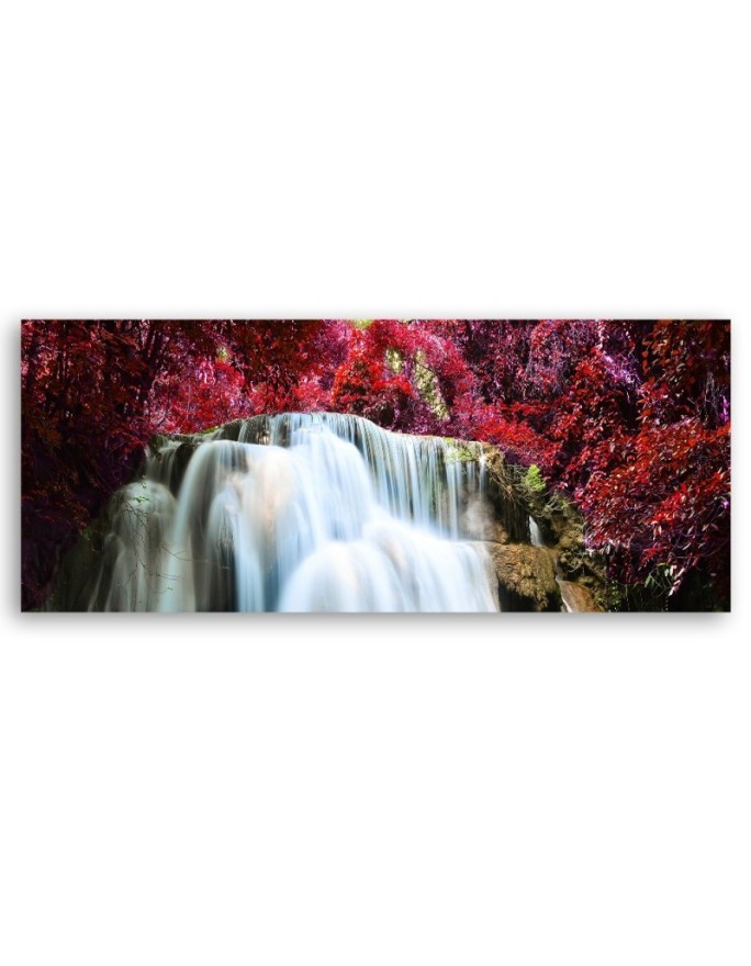 Waterfall nature red - Canvas print | FEEBY