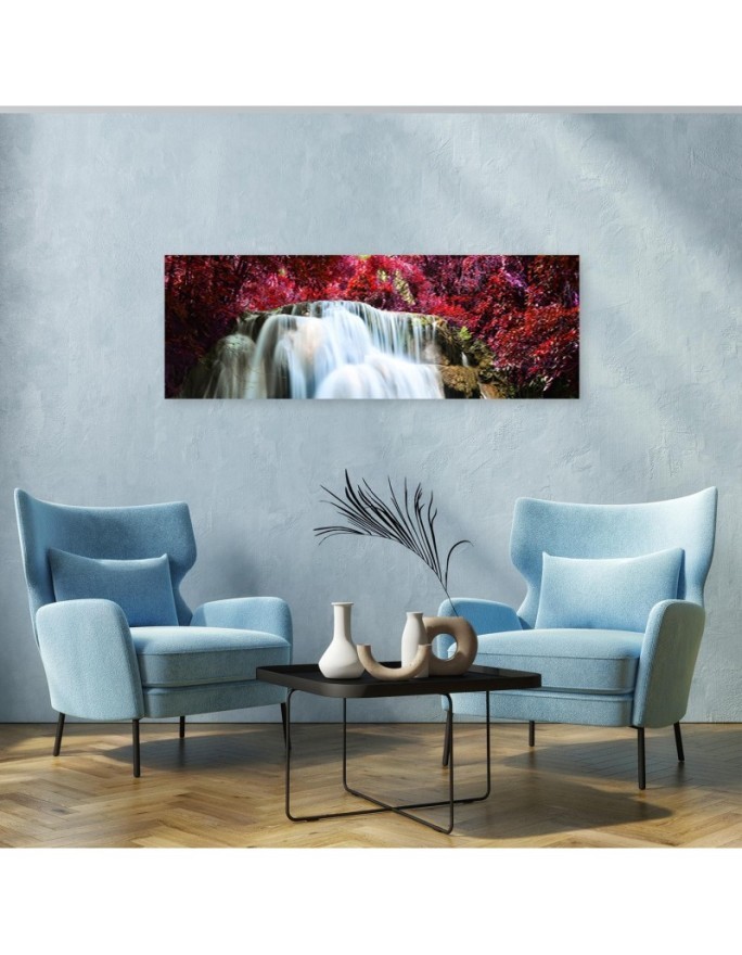 Waterfall nature red - Canvas print | FEEBY