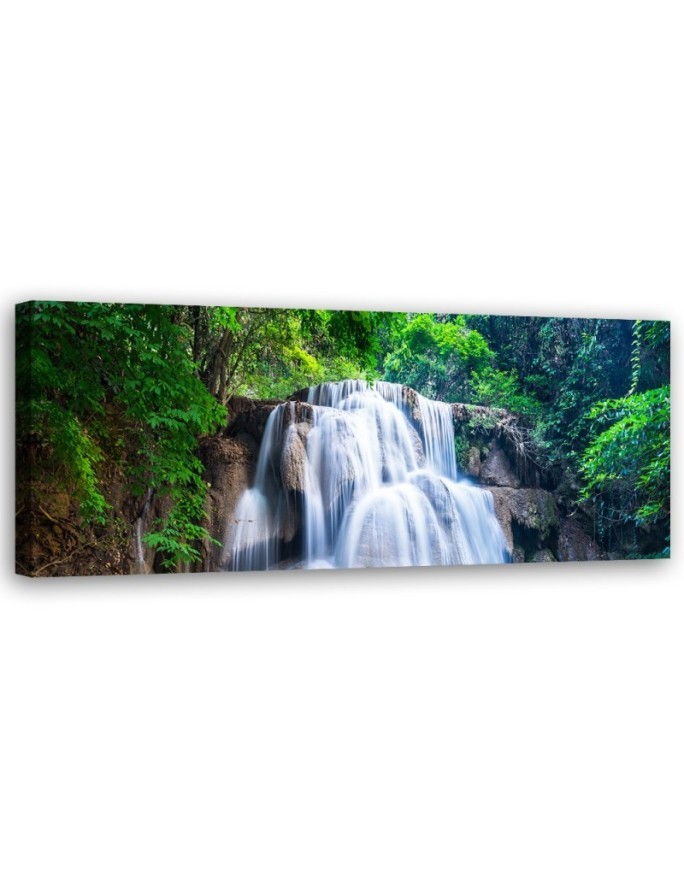 Waterfall nature green - Image printed on canvas | FEEBY