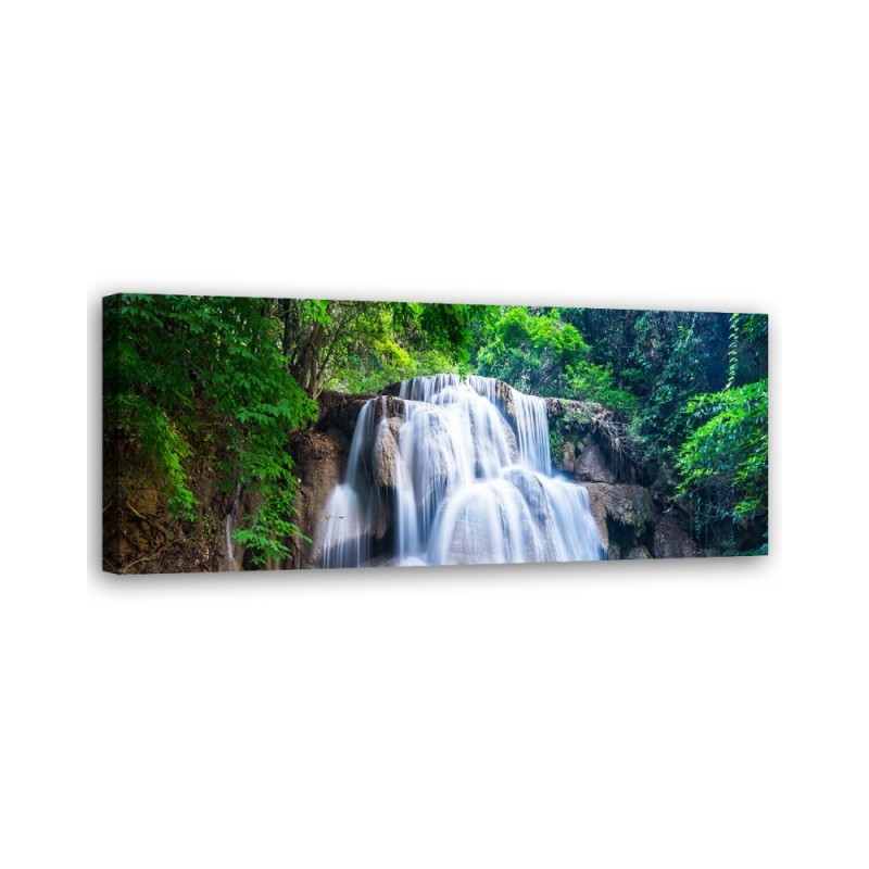 Waterfall nature green - Image printed on canvas | FEEBY