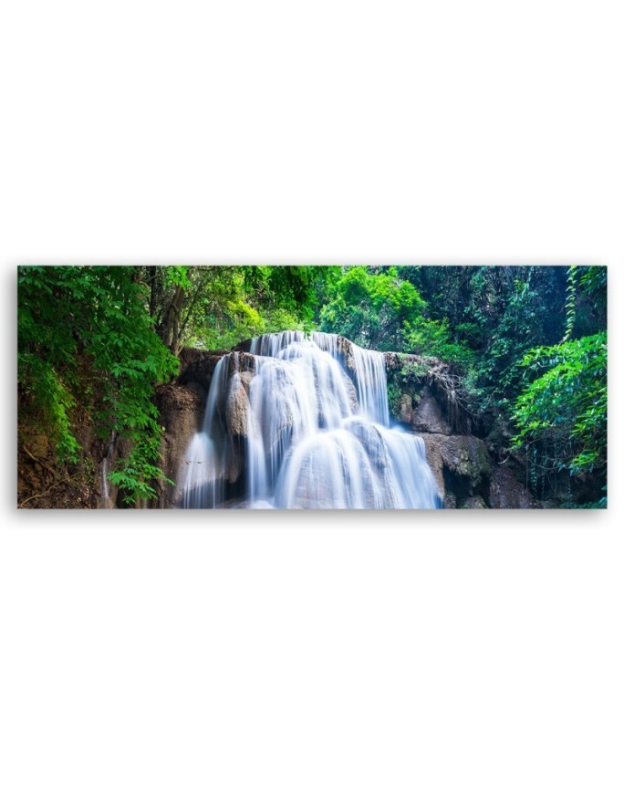Waterfall nature green - Image printed on canvas | FEEBY