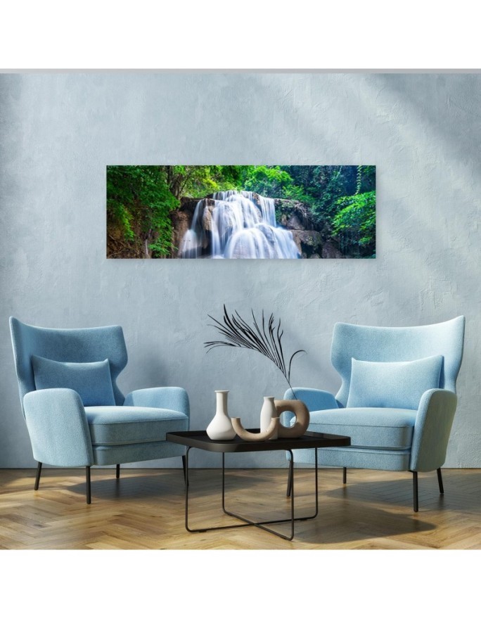 Waterfall nature green - Image printed on canvas | FEEBY