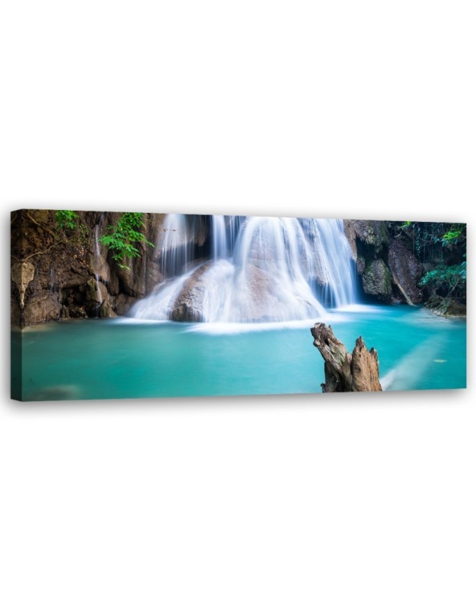 Waterfall in the tropics - canvas painting on canvas | FEEBY