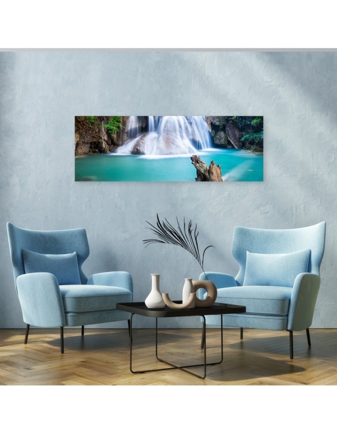 Waterfall in the tropics - canvas painting on canvas | FEEBY