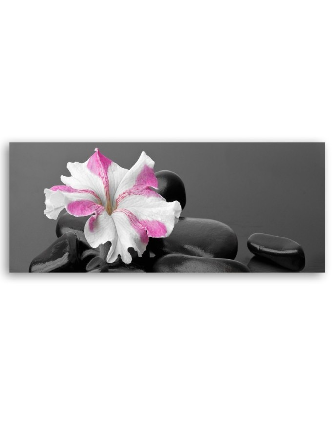 Stones pink flower zen - Decorative canvas picture | FEEBY
