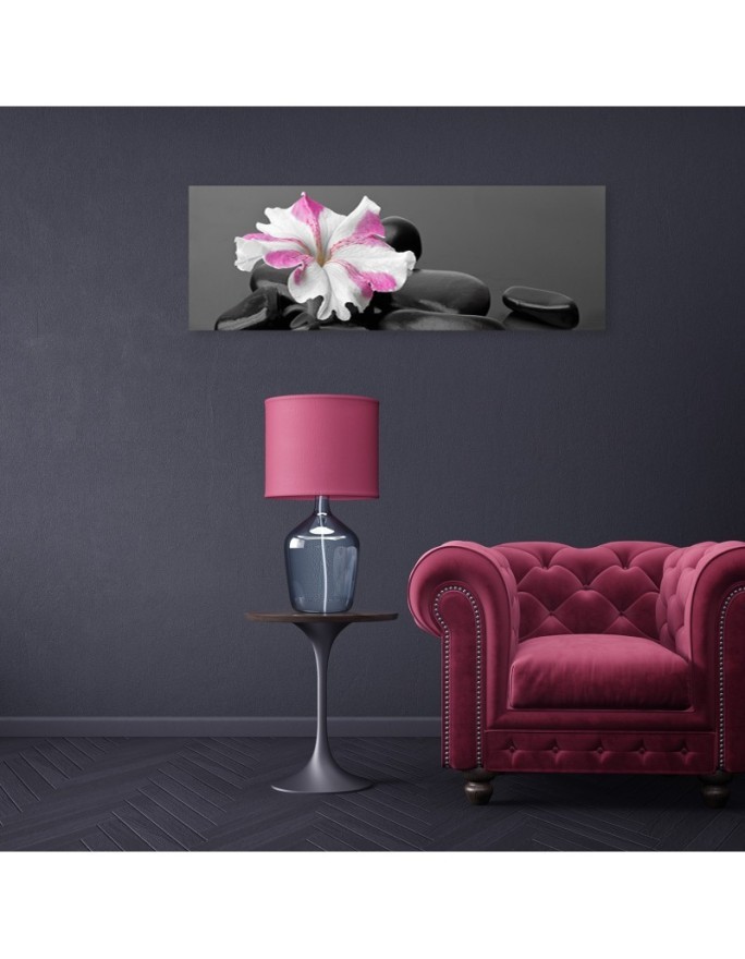 Stones pink flower zen - Decorative canvas picture | FEEBY