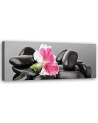 Flower and dark zen stones - Decorative painting for wall | FEEBY