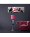 Flower and dark zen stones - Decorative painting for wall | FEEBY