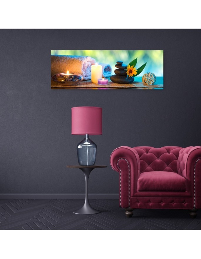 Spa towel candles - Canvas print for the living room | FEEBY