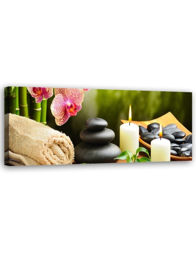 Zen stones flowers - Modern painting for wall | FEEBY