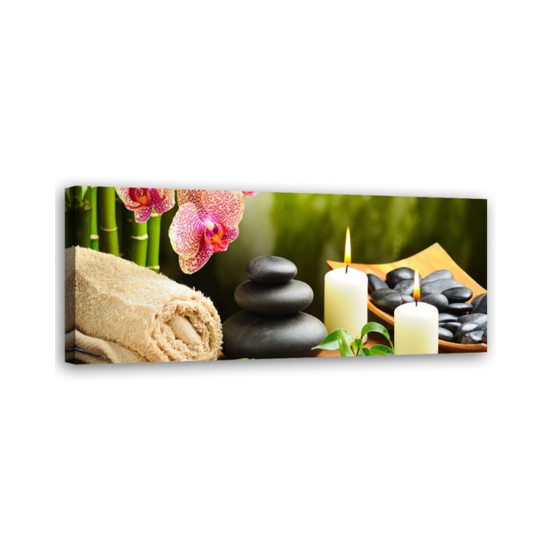 Zen stones flowers - Modern painting for wall | FEEBY