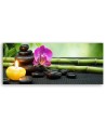 Zen composition with candle and flowers - Modern painting | FEEBY