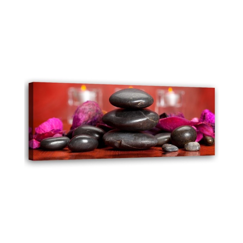 Zen stones on red background - Decorative painting | FEEBY