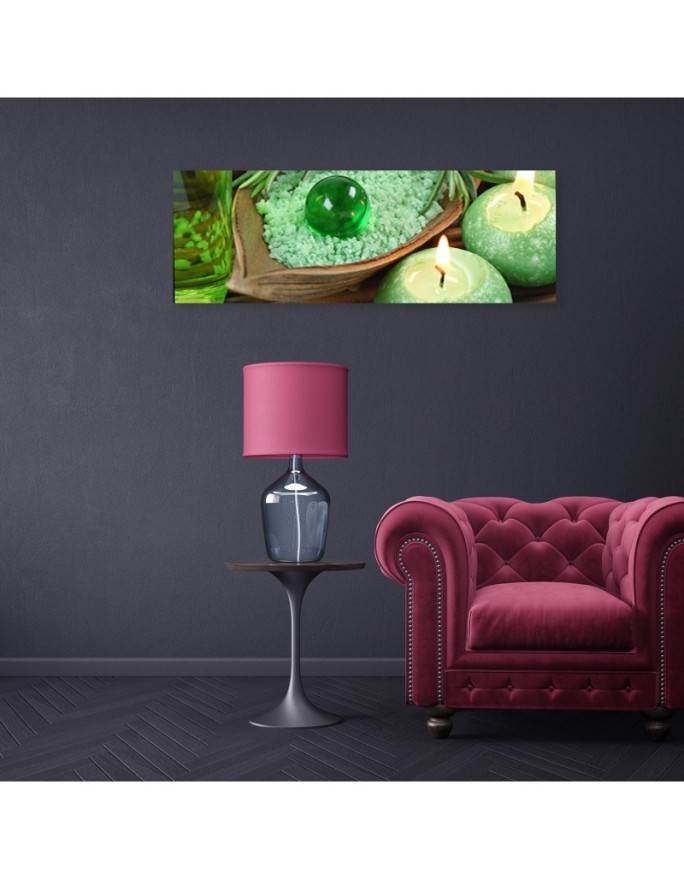Turquoise zen candle - Modern canvas painting | FEEBY