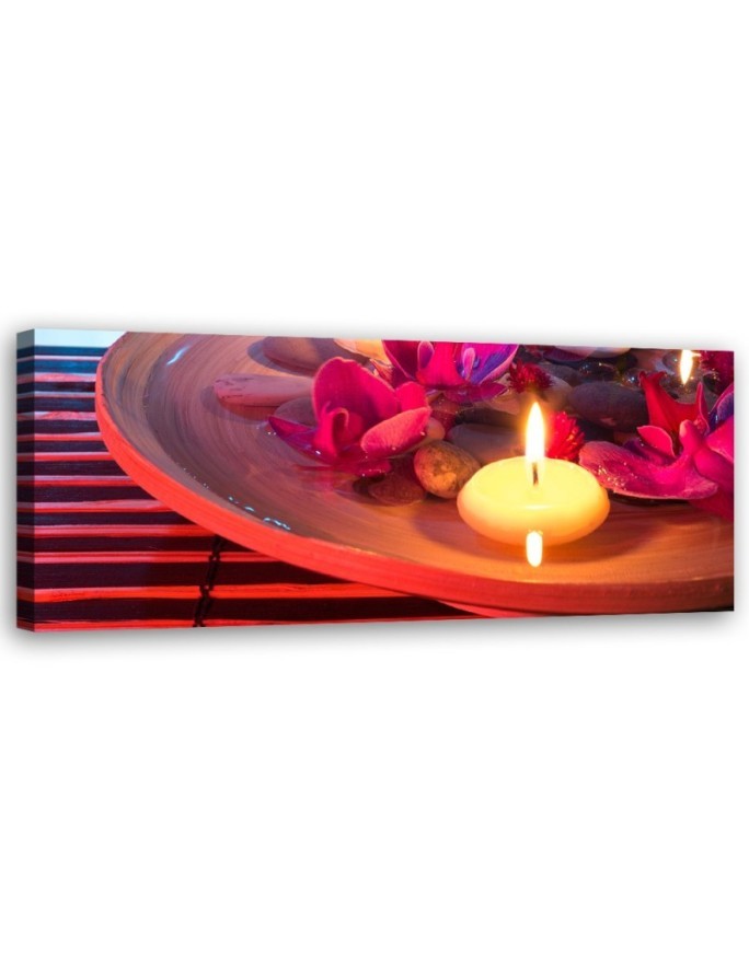 Zen flowers and stones - Canvas print for the living room | FEEBY