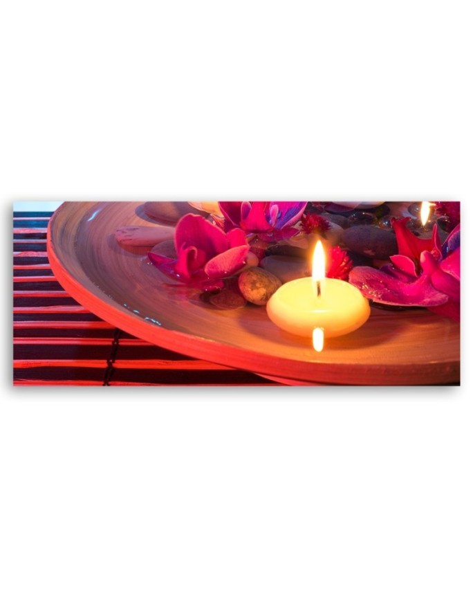 Zen flowers and stones - Canvas print for the living room | FEEBY