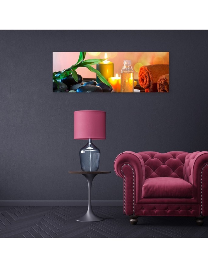 Zen leaf stones candle - Modern painting for wall | FEEBY
