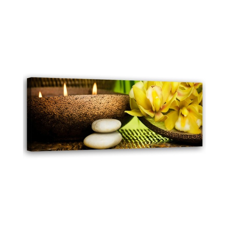 Flowers bamboo candle - Wall painting for living room | FEEBY