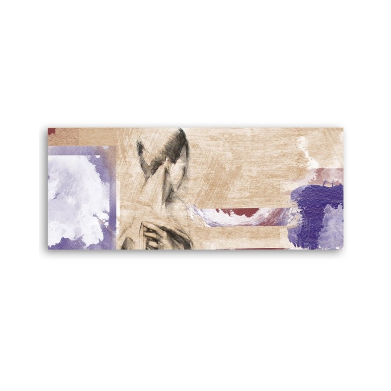 Woman on beige background - canvas painting on canvas | FEEBY