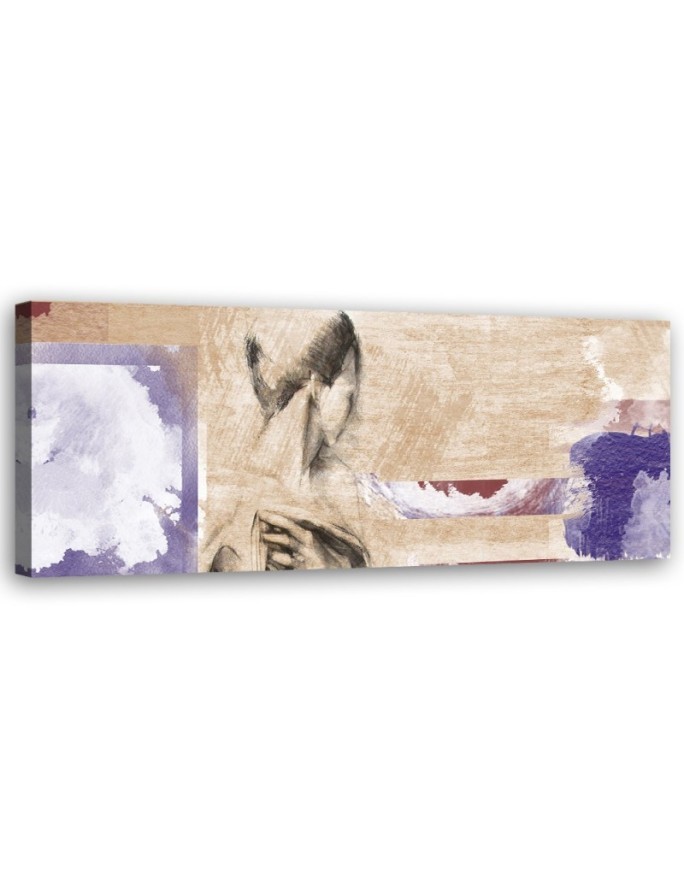 Woman on beige background - canvas painting on canvas | FEEBY