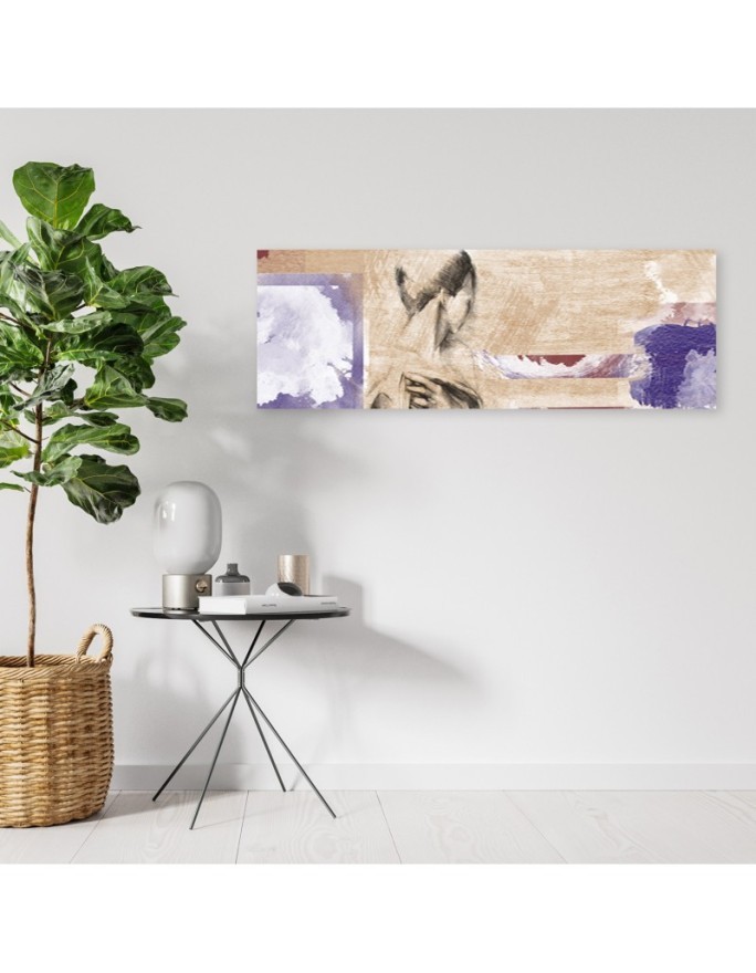 Woman on beige background - canvas painting on canvas | FEEBY
