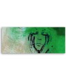 Womans face green abstract - Canvas painting | FEEBY