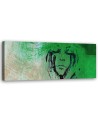 Womans face green abstract - Canvas painting | FEEBY