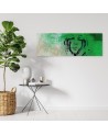 Womans face green abstract - Canvas painting | FEEBY