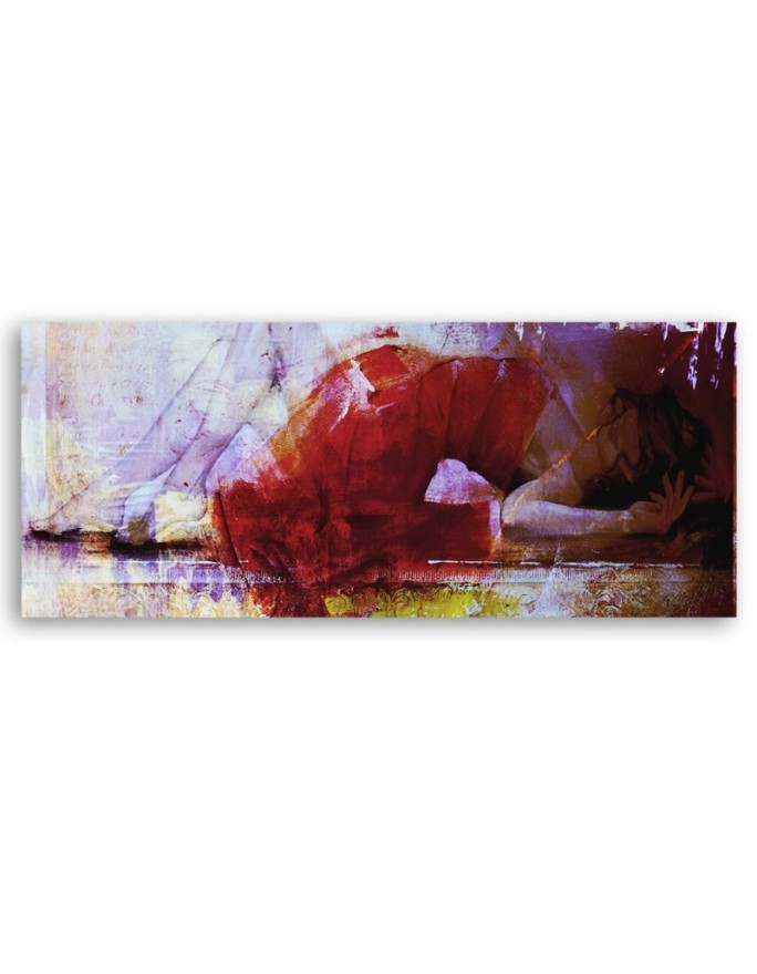 Woman in red dress - Modern canvas painting | FEEBY