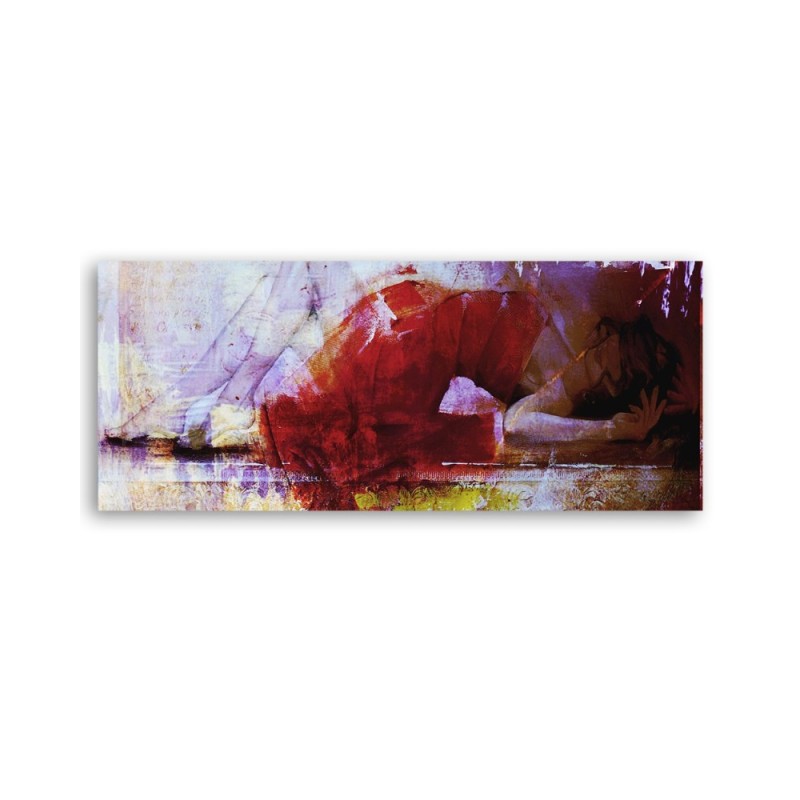 Woman in red dress - Modern canvas painting | FEEBY
