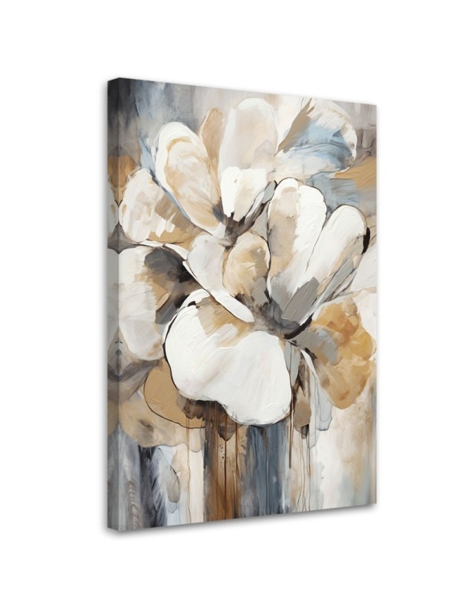Modern painting for wall - Beige flowers | FEEBY