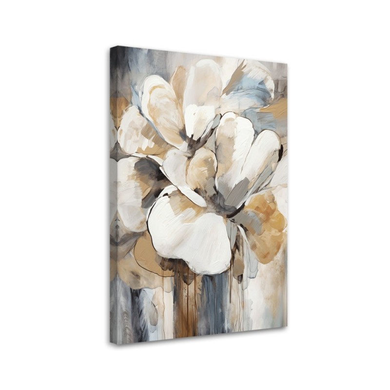 Modern painting for wall - Beige flowers | FEEBY