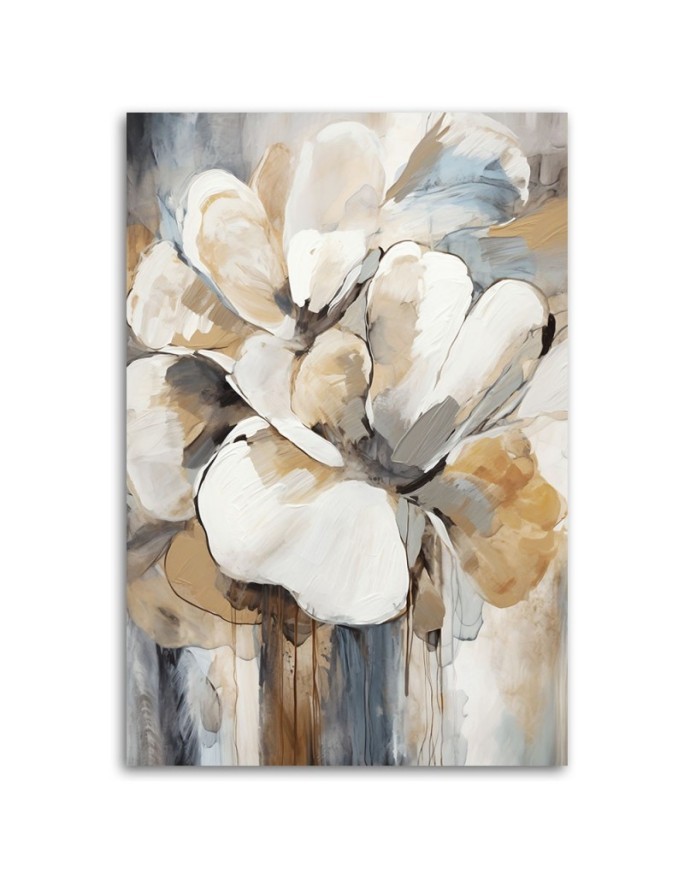 Modern painting for wall - Beige flowers | FEEBY
