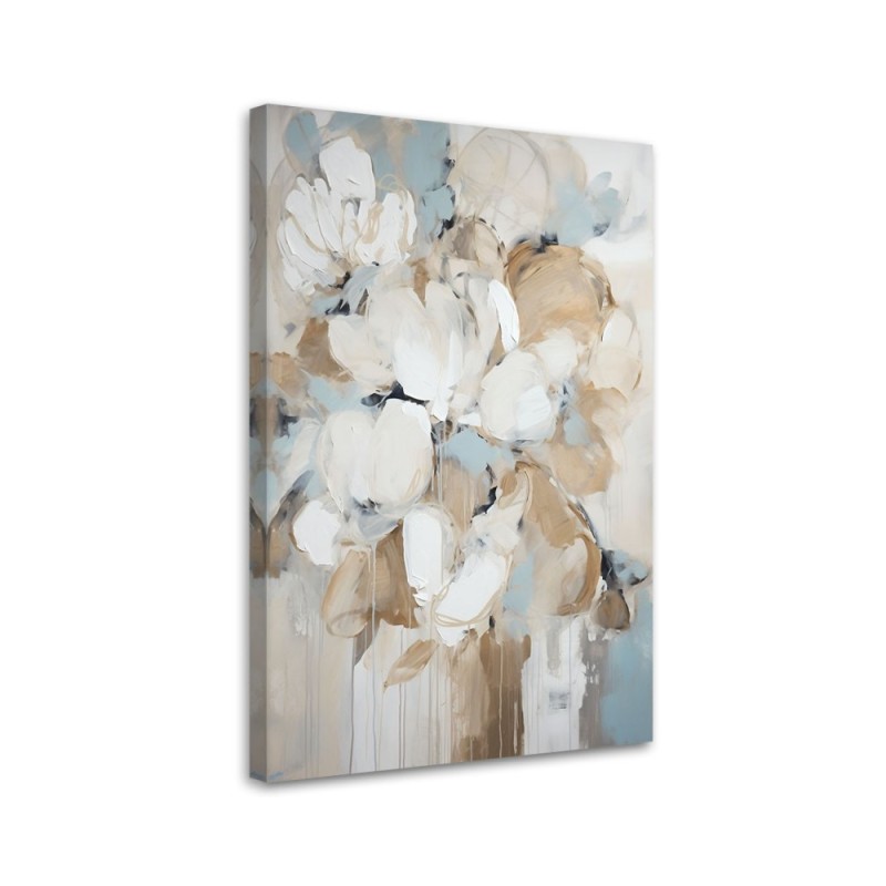Picture for living room and bedroom - Beige painted flowers | FEEBY