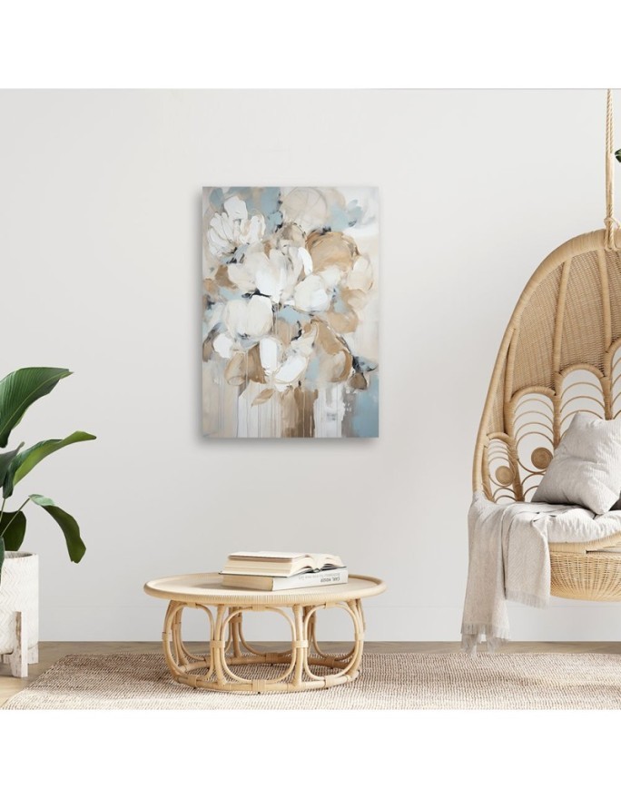 Picture for living room and bedroom - Beige painted flowers | FEEBY
