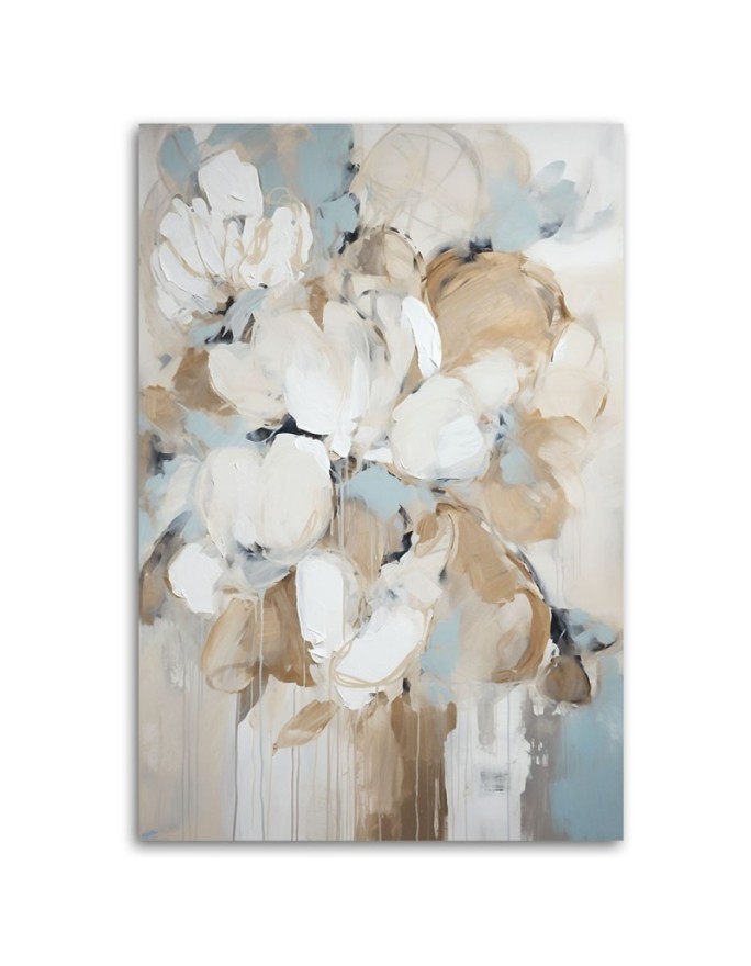 Picture for living room and bedroom - Beige painted flowers | FEEBY